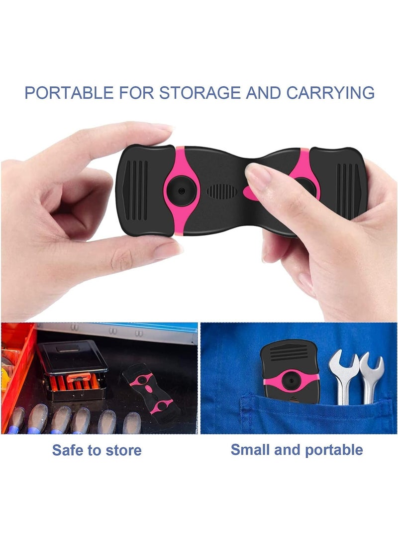 HOMESTAR 11-Piece Double Edged Razor Blade Scraper Tool Set | Dual-Head Adhesive Remover & Razor Blade Scraper Tool With 10 Razor Blades | For Removing Paint, Stickers, Labels, Caulk & Food Residue From Windows, Metal, Floors, Cars, Walls, Tiles, Glass, Stoves, Ovens & Induction Cooktops | Pink/Black | 1.8x4.95 Inch - Image 5